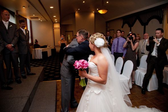 My Rainy Wedding Day Recaps - Part 3 - The Ceremony :  wedding ceremony bm dresses music Dave Dad Hug