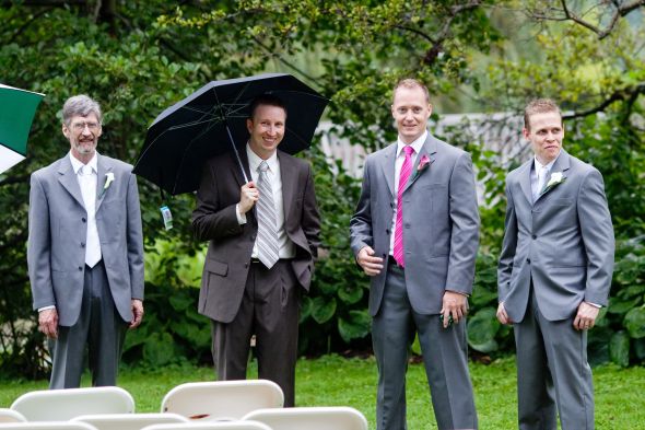 My Rainy Wedding Day Recaps - Part 2 - First Look :  wedding Setting Up Park Ceremony