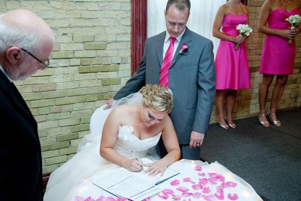My Rainy Wedding Day Recaps - Part 3 - The Ceremony :  wedding ceremony bm dresses music Signing