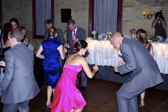 It's a Dance Party! Post your fav pic of you/guests shaking their groove thing! :  wedding Funny Chicken Dance