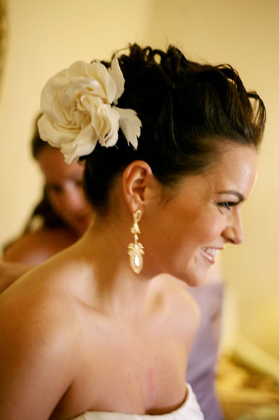 What are you wearing in your hair wedding hair flower clip accessory 