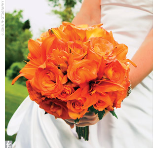 Orange flowers for a wedding