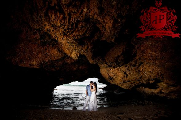 Trash the dress pics are in!! :  wedding Aruba Beach Wedding Photographer Photography Destination Filipino Groom Bride Kissing Natural Bridge Caves