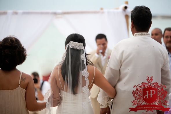 Your favorite photo? (engagement or wedding) :  wedding Aruba Wedding Westin Beach Destination Caribbean Eagle Filipino Beach Aisle Crying Parents 1