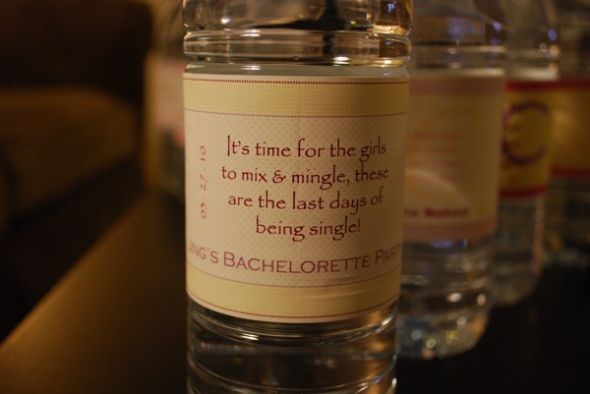 Goodies for my Bachelorette Party (picture heavy-sorry) :  wedding bachlorette goodie bags wine charms water bottle labels DSC 0015