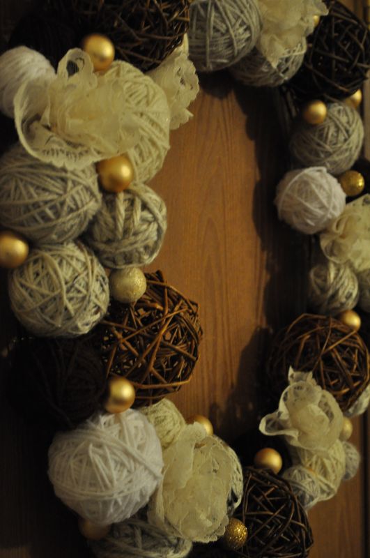 Yarn Ball Wreath