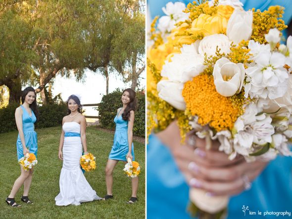 teal and yellow wedding colors