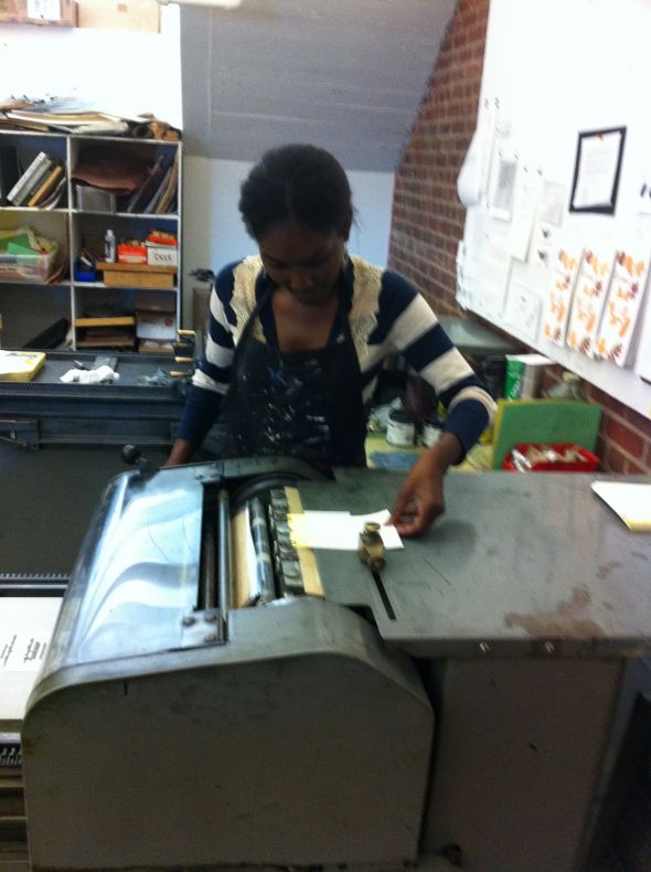 Finally we are done letter pressing our invitations!! :  wedding invitations letterpress diy IMG 0823