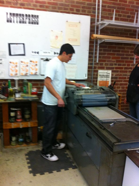 Finally we are done letter pressing our invitations!! :  wedding invitations letterpress diy My Fiance Helping