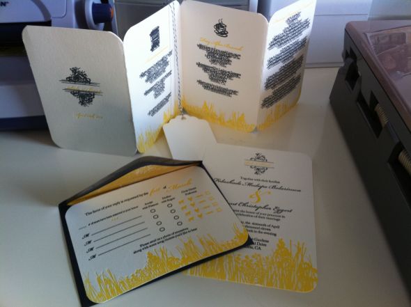 Finally we are done letter pressing our invitations!! :  wedding invitations letterpress diy On Display