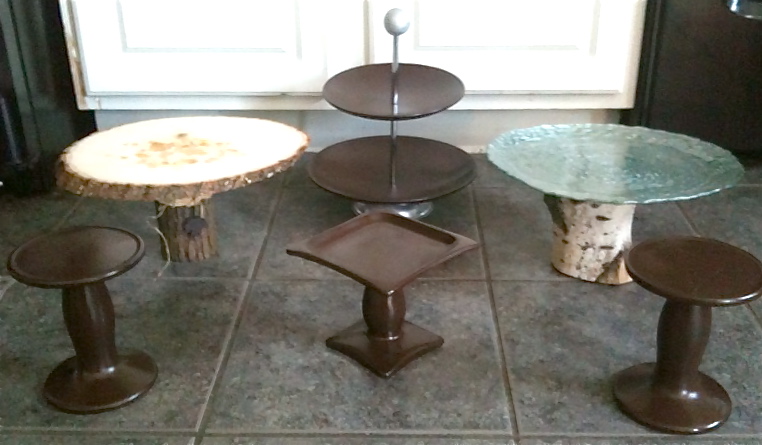 Turquoise top birch bottom cake stand 35 2 tier cupcake stand 25