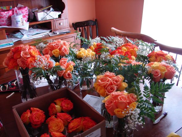 DIY  real floral centerpieces :  wedding DSC05861