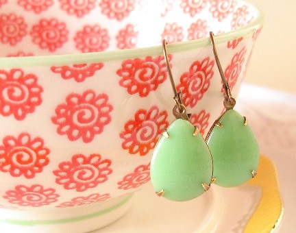 Jewlery for your Maids- Show me what they're wearing! :  wedding bridesmaid jewelry sets pretty Greenearrings