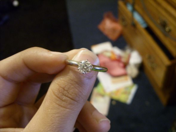 Share pictures of your ring and state your ring/diamond size! :  wedding ring size diamond size carat pictures rings diamonds carats finger 65 1 1 carat wave custom emerald cut SN850514