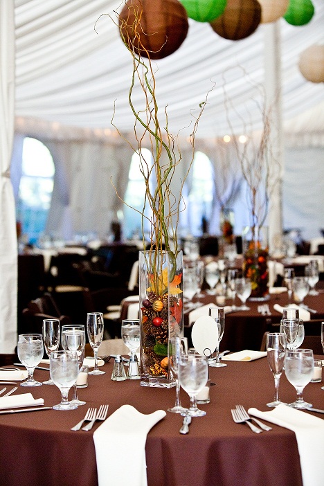 Selling wedding items to Baltimore/MD area brides - fall centerpieces, lanterns :  wedding baltimore bride maryland fall rustic candy jars orange brown green Centerpiece L