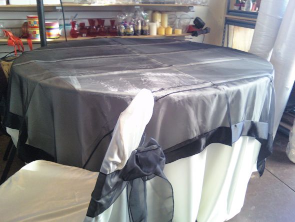 All candle centerpiece - linens question :  wedding Overlay And Chair Cover