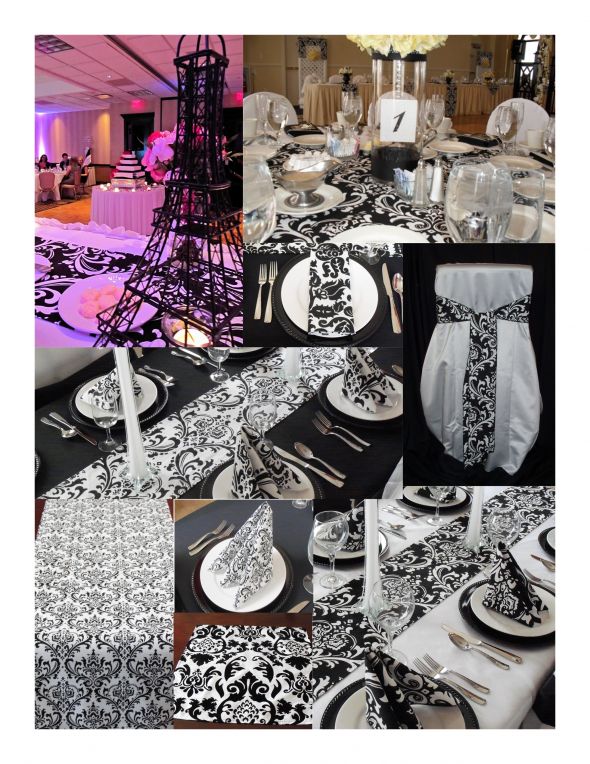 damask table runners black and white wedding damask table runner black 