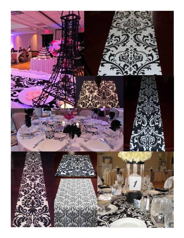 I Need red black and white damask decor wedding ostrich feathers 