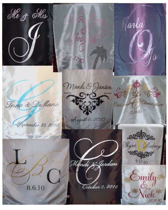 Personalized Monogram Table Runners wedding personalized table runner 