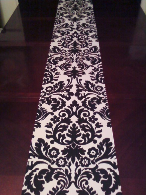 Black and IVORY Damask table runners needed please wedding Run1