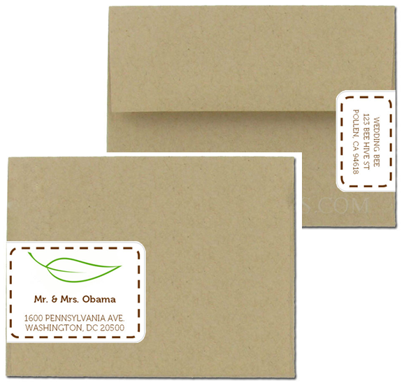 Where do I buy wrap around labels? : wedding wrap around label KraftEnvelopes