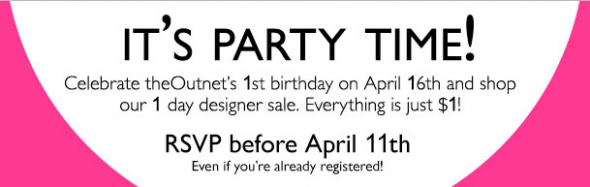 theOutnet.com 1st Bday Party - Everything in the sale is $1 :  wedding theoutnet Outnet