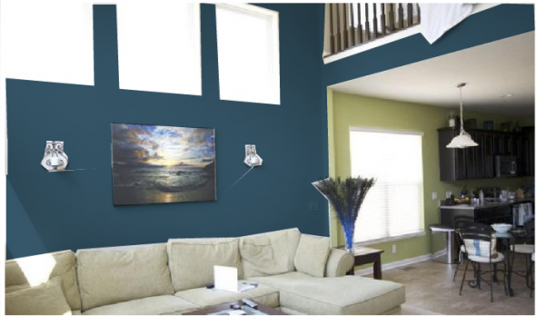 Paint colors! :  wedding Great Room Fairmont Penthouse Mosaic Blue2