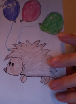 So I'm overly proud of the card I made for FI's birthday. :  wedding Hedgehoginside