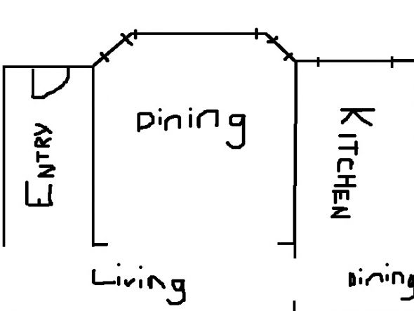 Going to live at home...in the dining room.  Suggestions privatizing the area. :  wedding Layout