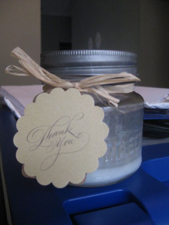 candle favors, need your opinion! :  wedding candle favors Masonjar Candles