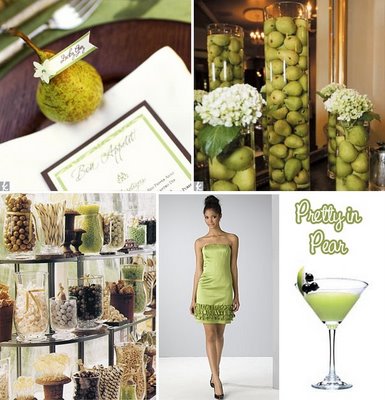 Green and brown wedding centerpieces