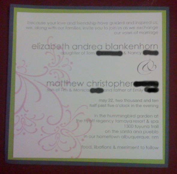 DIY invitations finally done! :  wedding diy invitations Invite Front