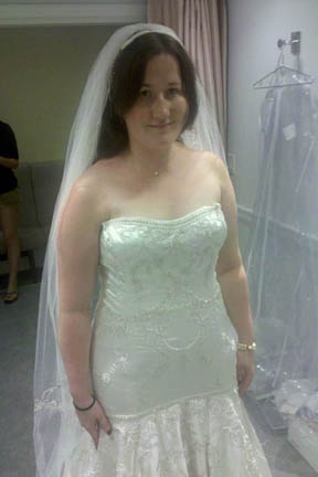 First dress fitting! :  wedding dress lazaro fitting 3
