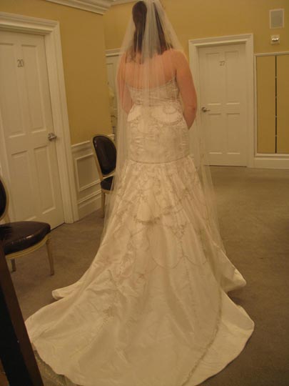 calling all Lazaro ladies! :  wedding dress lazaro veil Fulllength Back2