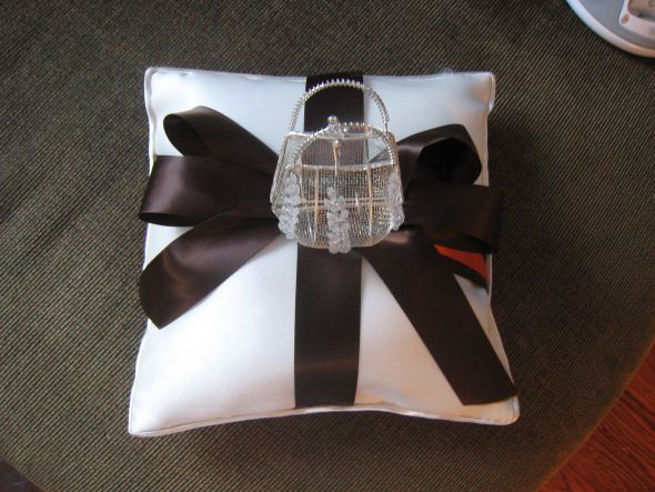 For Sale - Brown Cream Orange Ring Pillow and Coin Pillow :  wedding ring pillow coin pillow brown cream orange ivory IMG 1469