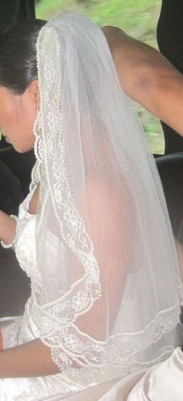 For sale - Elbow Length - Ivory/Cream w/ beading :  wedding beading cream lace ivory Veil