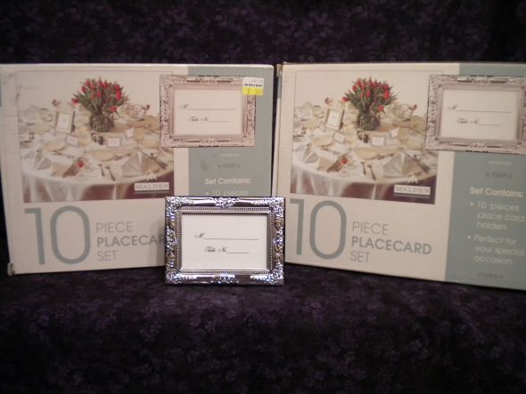 20 Chrome Metal Placecards, Gift Favors, Table Numbers :  wedding black reception Place Cards