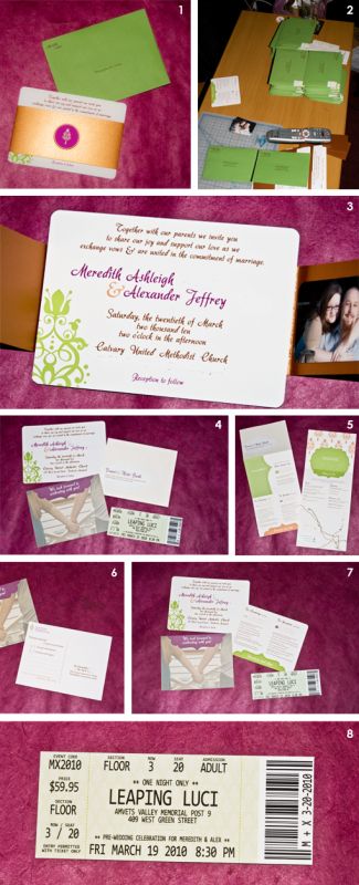 Luckyyou's Invitations wedding invite invitation purple green copper brown
