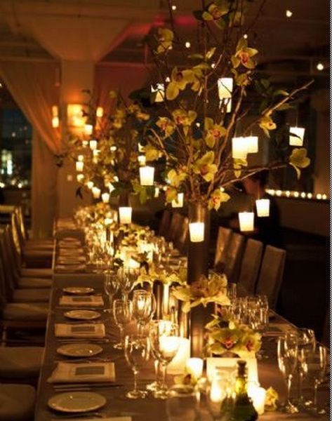How to make a rectangle table look elegant :  wedding Hanging1