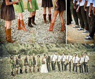 wedding party attire ideas wedding cowboy boots suspenders rustic 