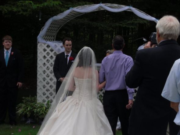 does my corset back dress look too big to you? :( [PICS!] :  wedding corset alterations tight small too help first fitting 35694 403822033236 508033236 4614762 6022110 N