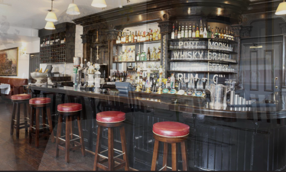 Show off your reception venue! :  wedding Pub Bar