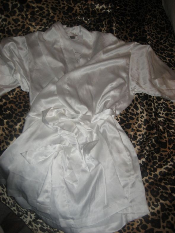 Victoria's Secret Bling Bride Robe - White â€“ Bridal - Rhinestones :  wedding robe satin victorias secret bride rhinestone white ivory VSBrideRobe2