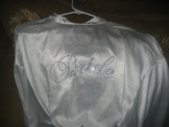 Victoria's Secret Bling Bride Robe - White â€“ Bridal - Rhinestones :  wedding robe satin victorias secret bride rhinestone white ivory VSBrideRobe4