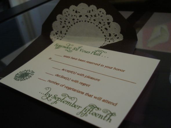 Can I see your invitations bee's? :  wedding paper invitations stationary DSC01328