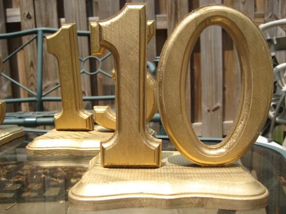 Gold Wooden Table Numbers wedding table numbers vintage antique gold wood