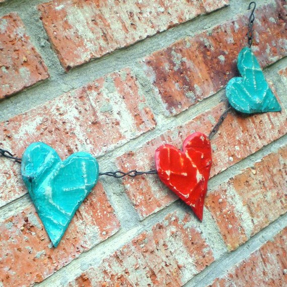 turq red heart garland banner 10 wedding items for sale wedding teal 