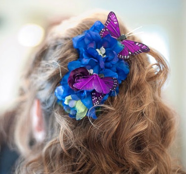 My blue and purple butterfly fascinator wedding blue purple Hairpiece