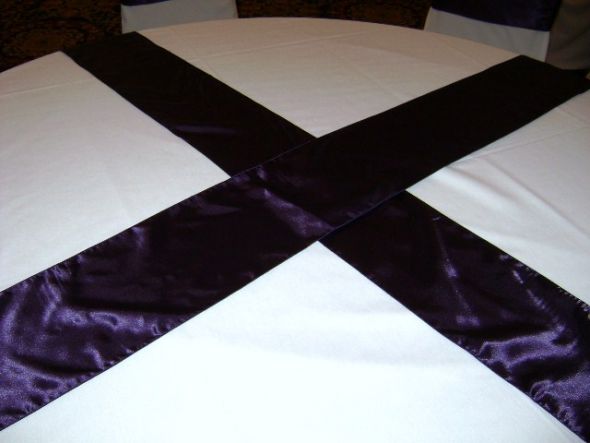 100 Eggplant Satin Sashes :  wedding purple reception DSC05190