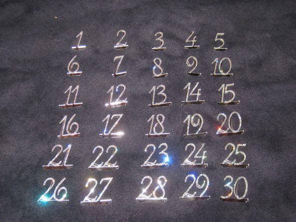 Rhinestone Table Numbers wedding table number teal black blue brown navy 